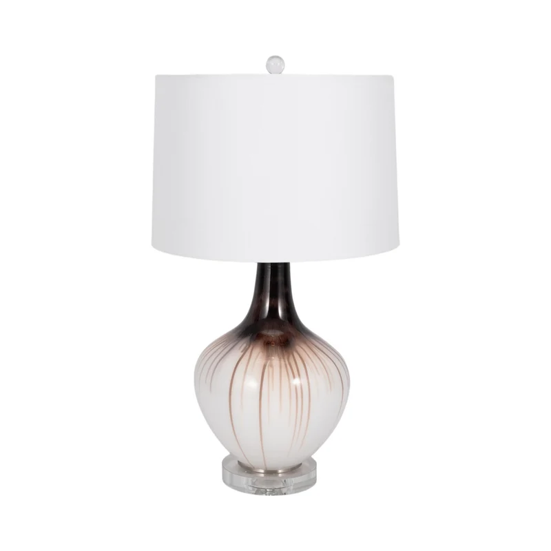 Lampara De Mesa 66X38X38 Ambar Blanco