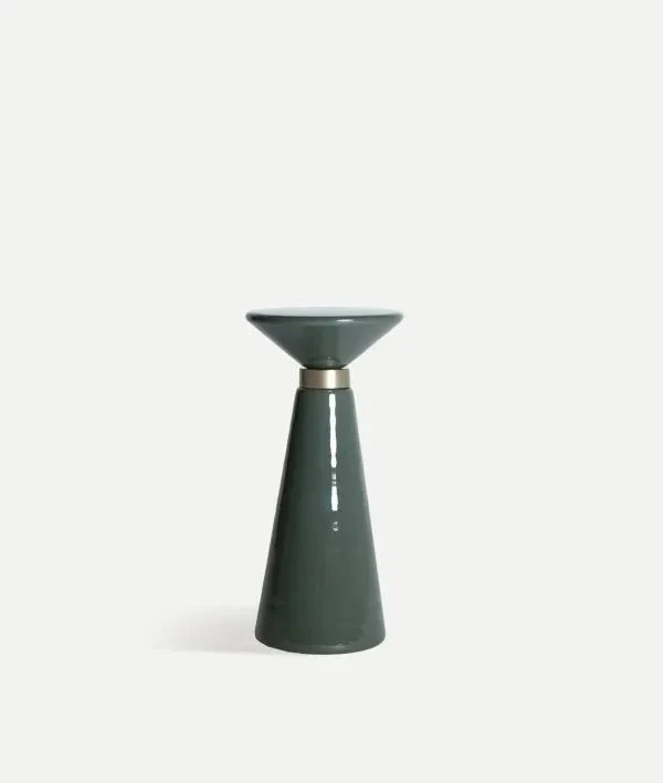 Cassis green glass side table