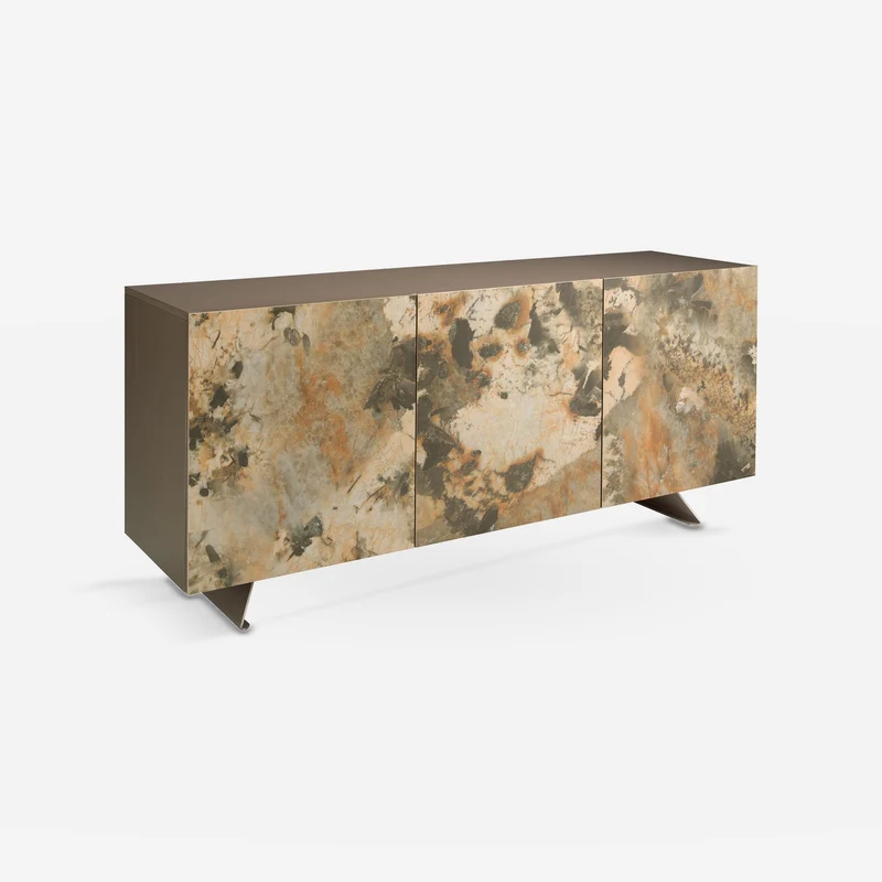 Metallic taupe wood sideboard