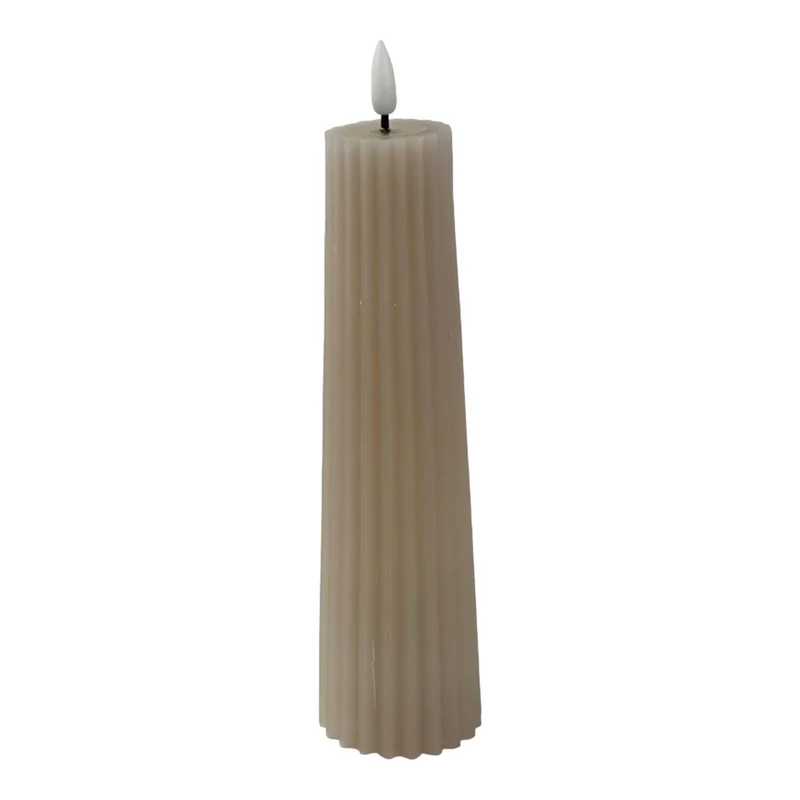 Vela 6X6X21 Beige Luz Decor F243