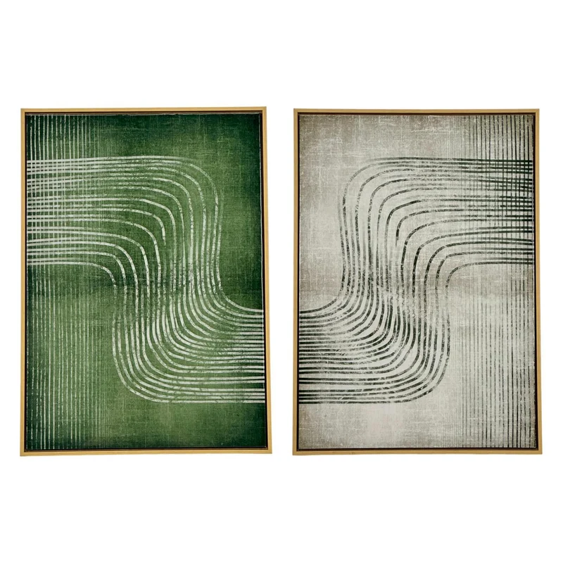 Cuadro 50X3.5X70 Verde Blanc Ondas Setx2 F243