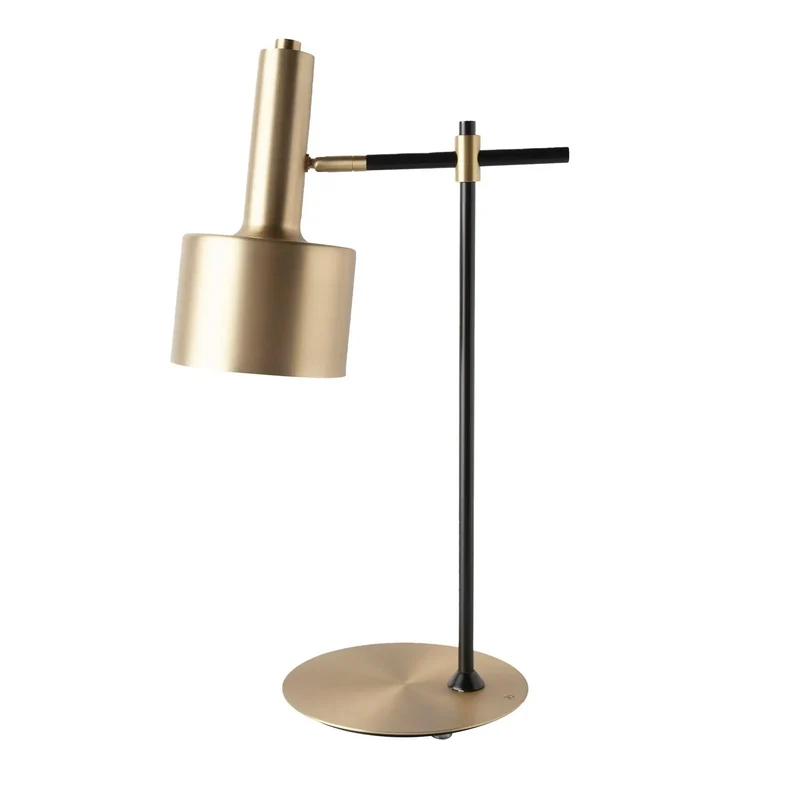 Gold aluminium and black steel table lamp