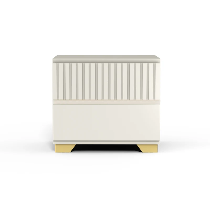 Mesa De Noche Texas Off White 2 Gavetas