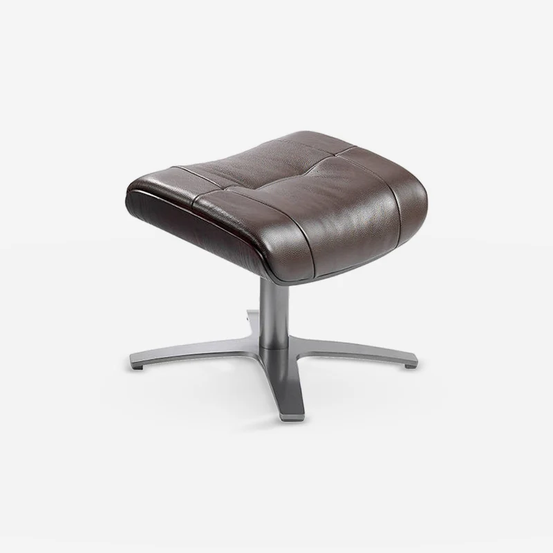 Ottoman chocolate brown leather