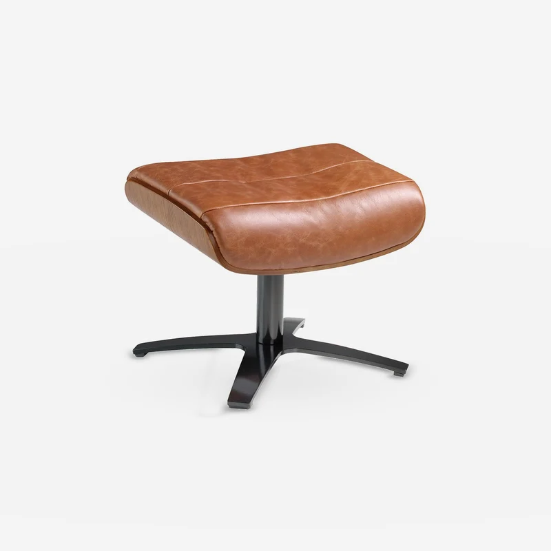 Ottoman brown leather