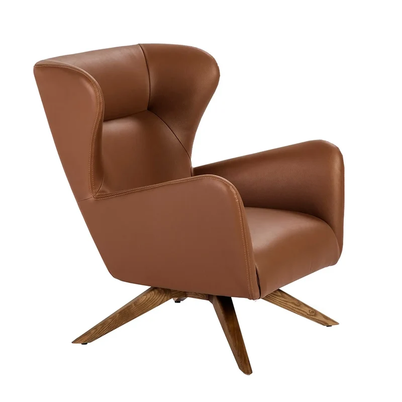 Brown leatherette swivel chair