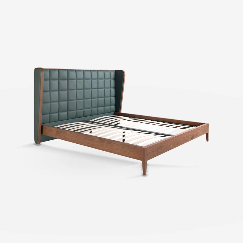 Dark green leatherette bed