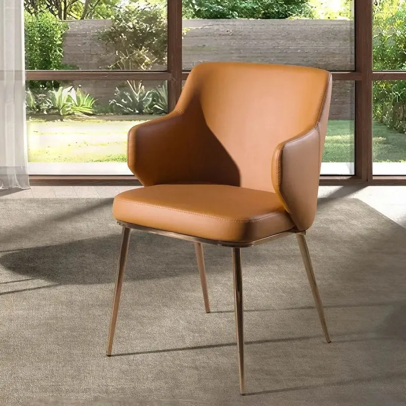 Brown leatherette chair