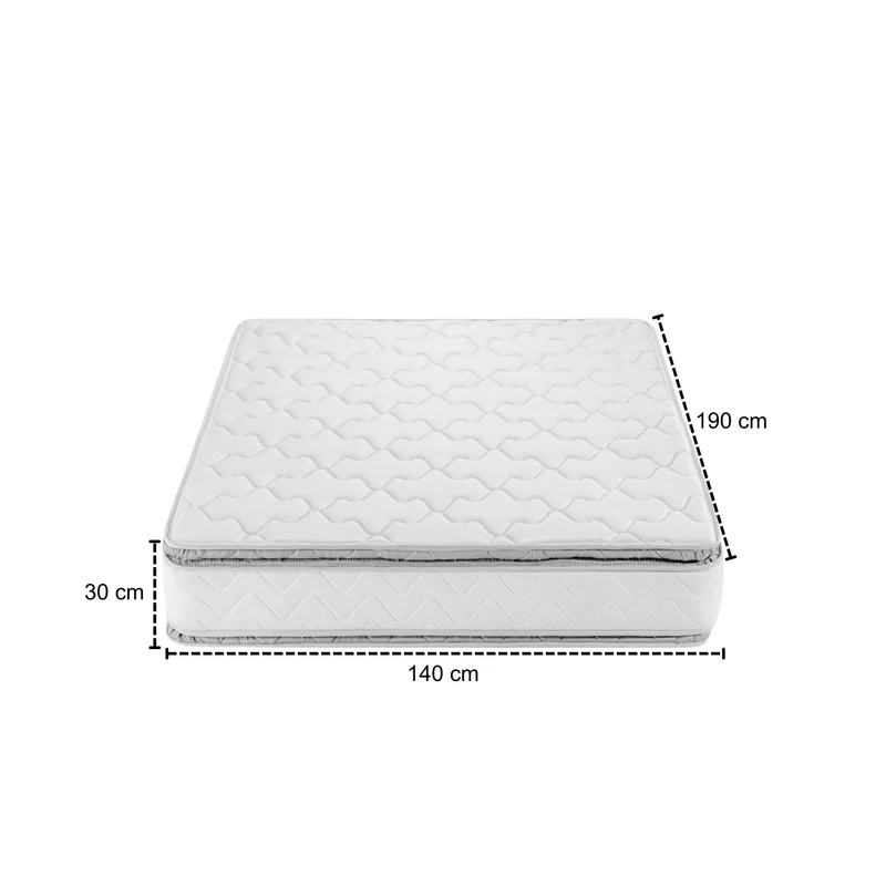 Combo 1 Cama 1.40 Tokio Beige, Natural + Colchón Valencia Doble Pillow Top