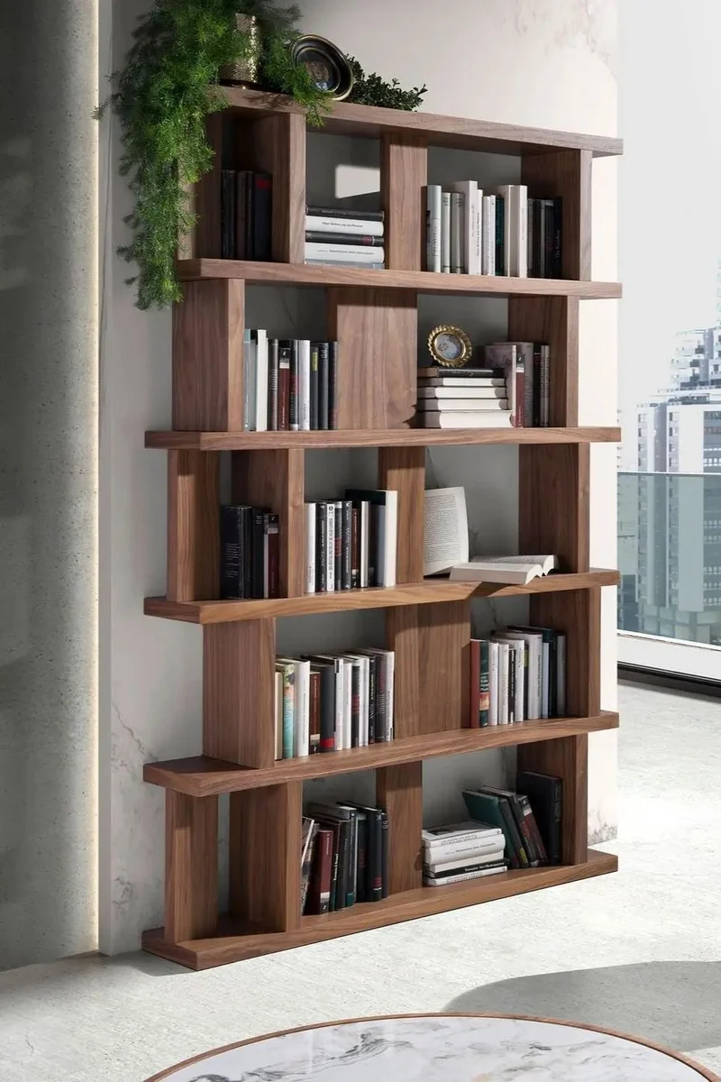 Walnut wood shelving
