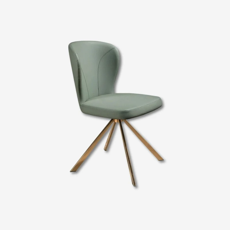 Light green leatherette swivel chair
