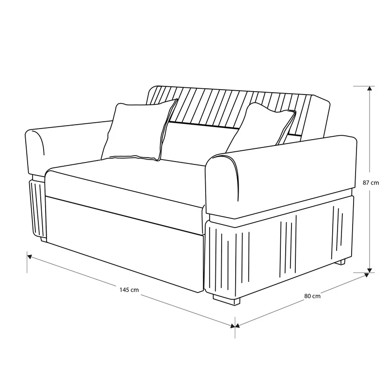 Sofá Cama Dhara Eurolino Blanco, Verona Beige, Champaña 145 cm Brazo Desmontable