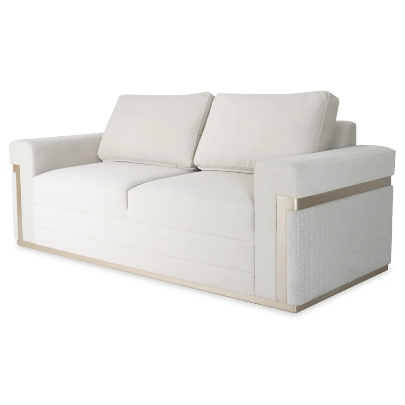 Sofá 3 Puestos Dante Siena Marfil, Champaña Brazo Desmontable