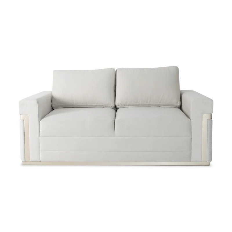 Sofá 3 Puestos Dante Siena Marfil, Champaña Brazo Desmontable