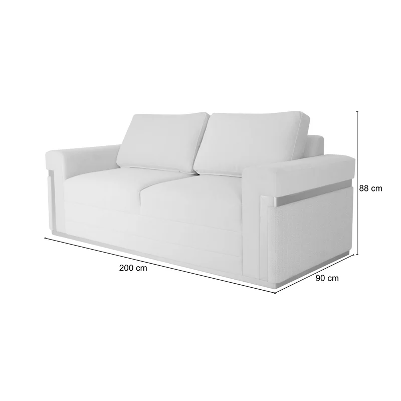 Sofá 3 Puestos Dante Siena Marfil, Champaña Brazo Desmontable