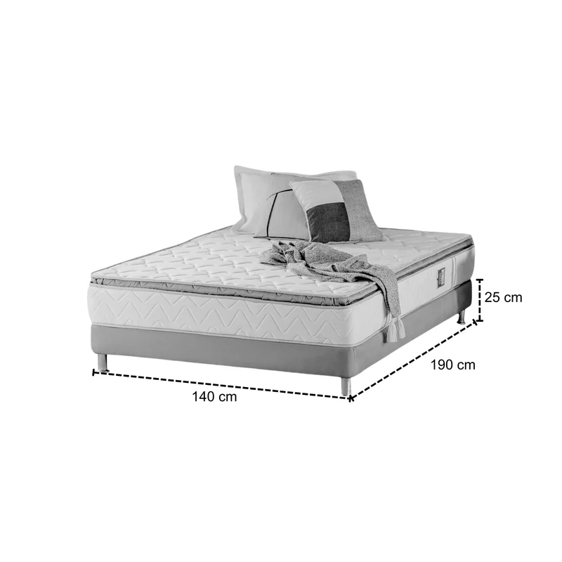 Colchón Doble Valencia Pillow Top (Garantía 7 Años) + Somier Par