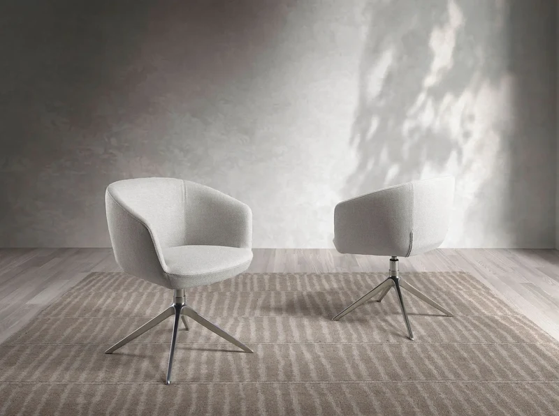 Light grey fabric swivel chair