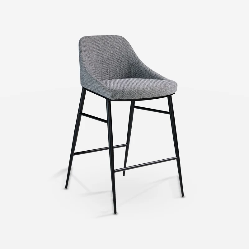 Grey fabric stool