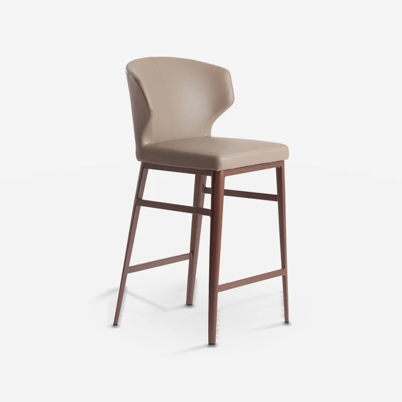 Dark mink leatherette stool