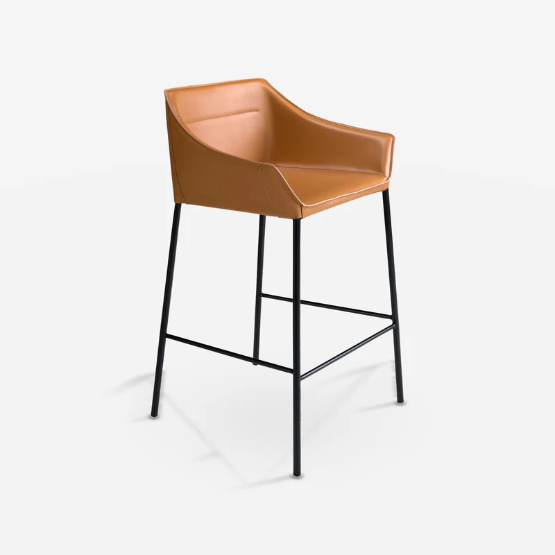 Brown leatherette stool