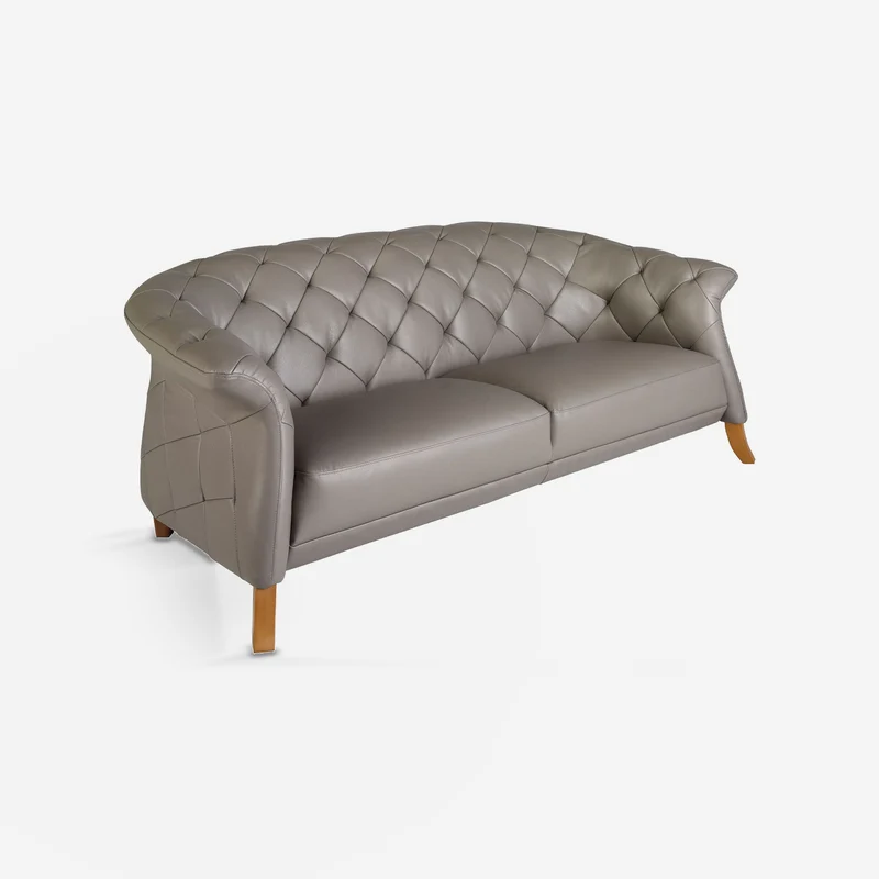 2-seater Chester sofa in grey leather