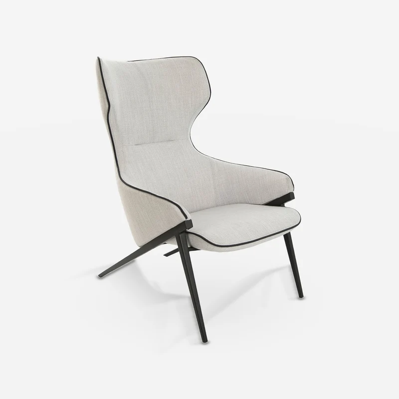 Grey fabric armchair