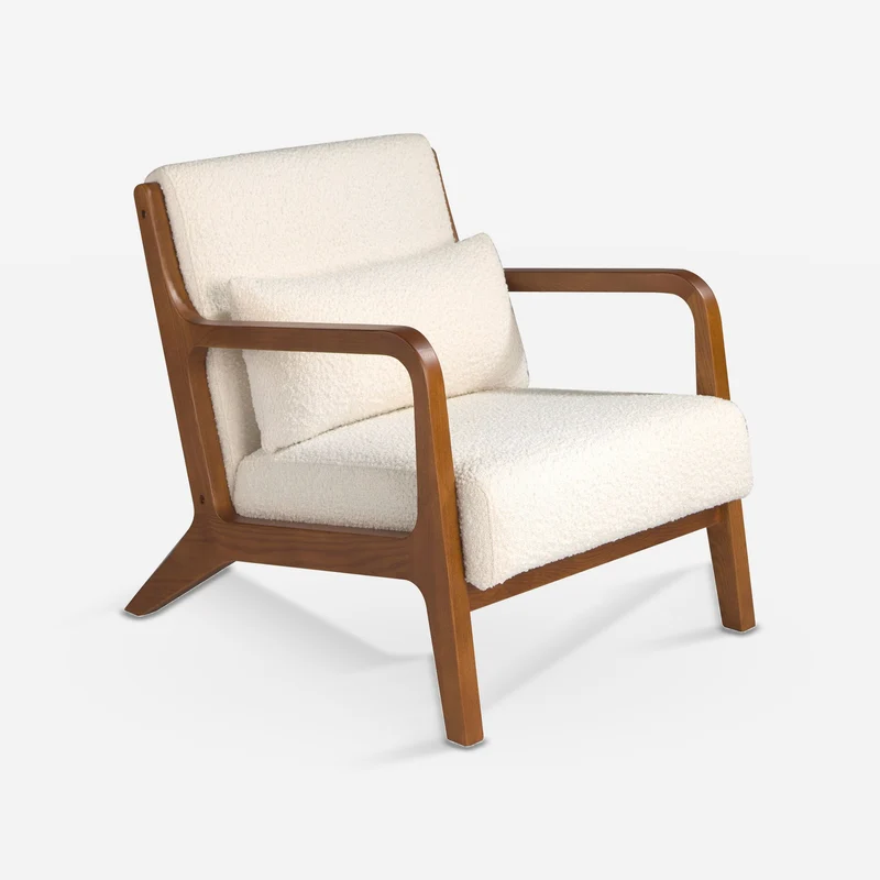 White fabric armchair