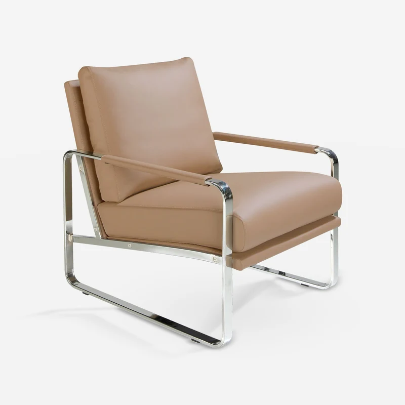 Faux leather mink armchair