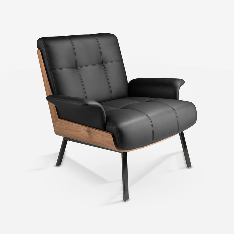 Black leatherette armchair