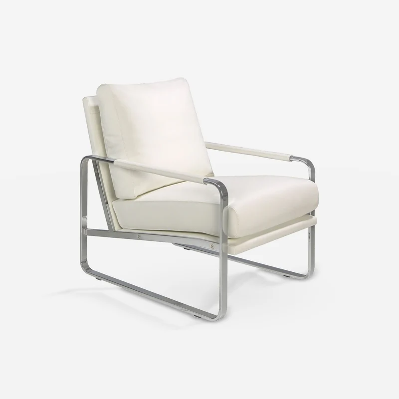 White leatherette armchair