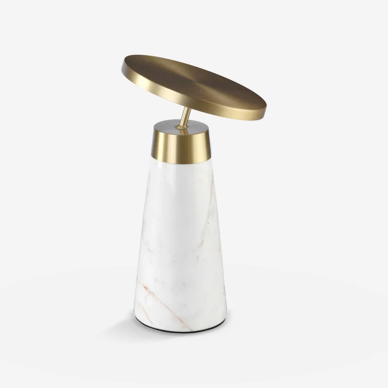 White marble and gold steel table lamp