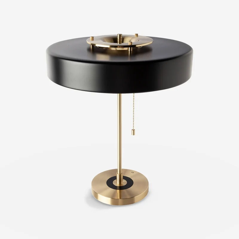Gold and black aluminium table lamp