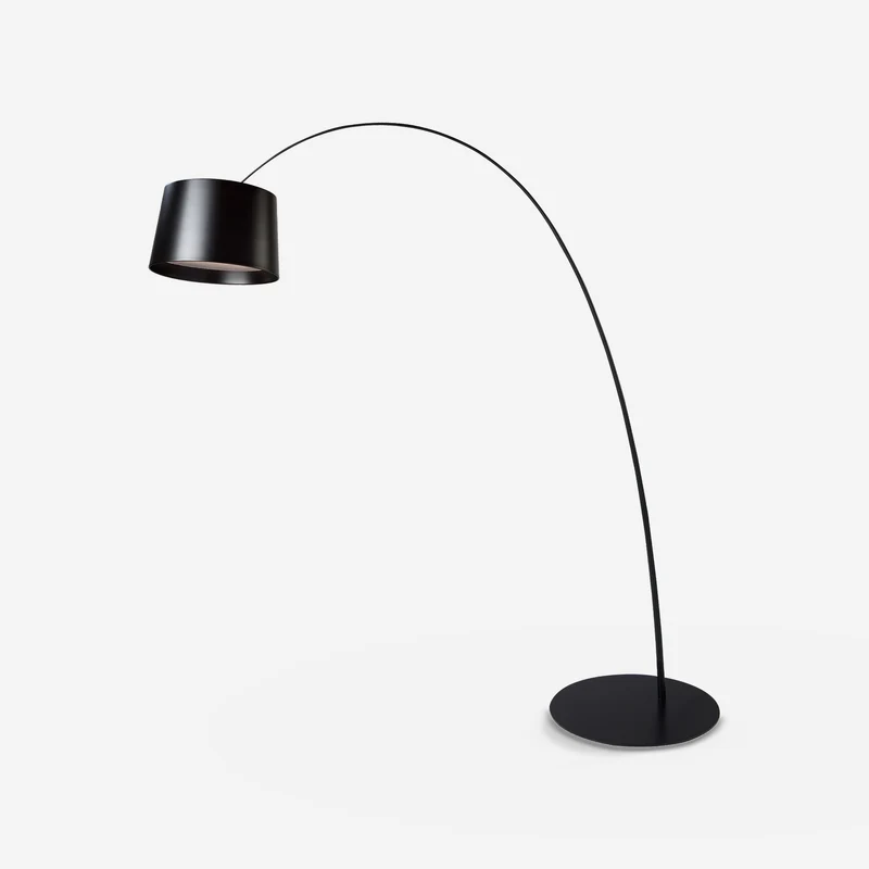 Adjustable floor lamp in black steel