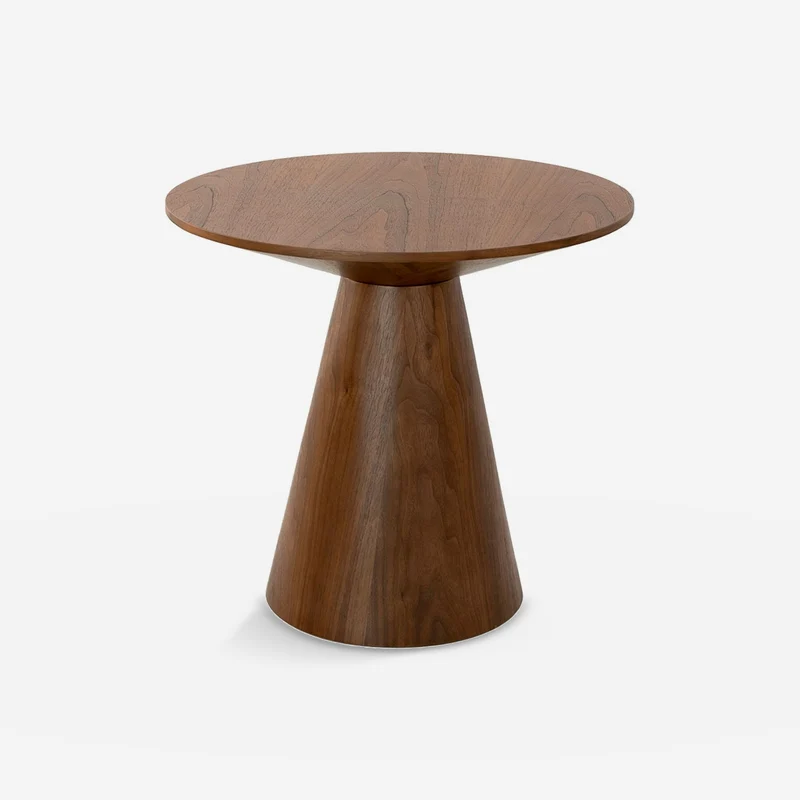 Round walnut corner table