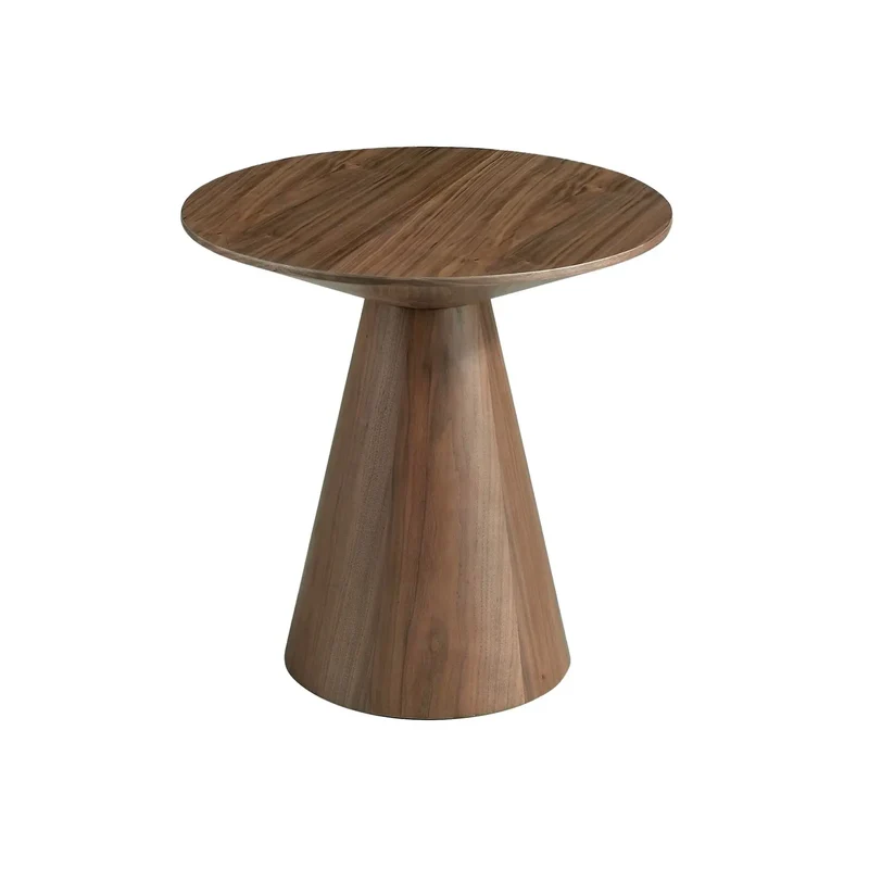 Round walnut corner table
