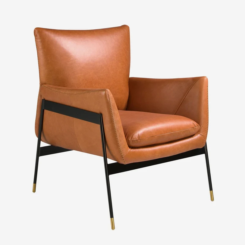 Brown leather armchair