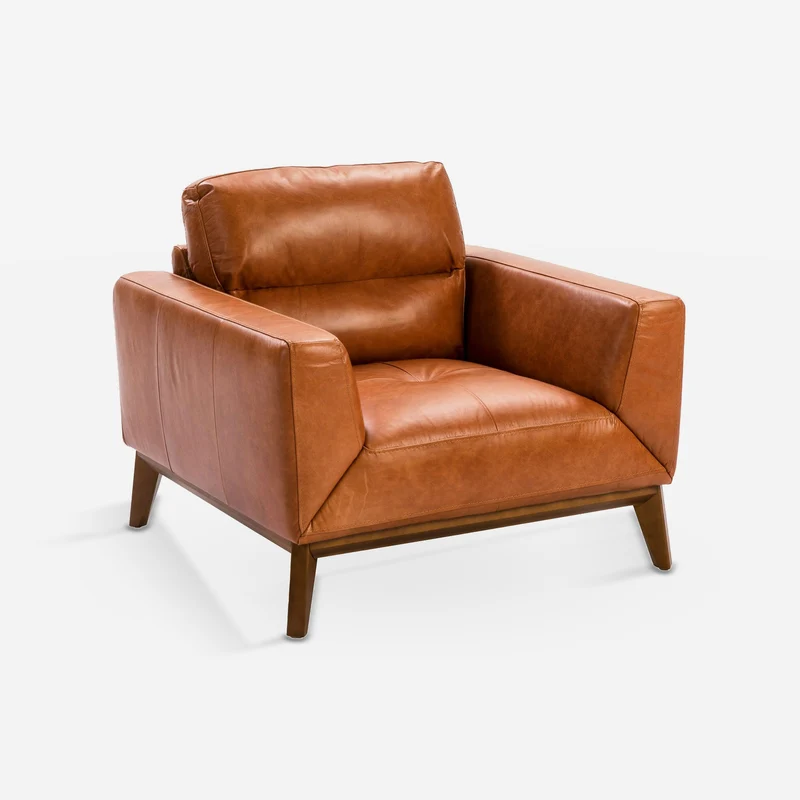 Brown leather armchair
