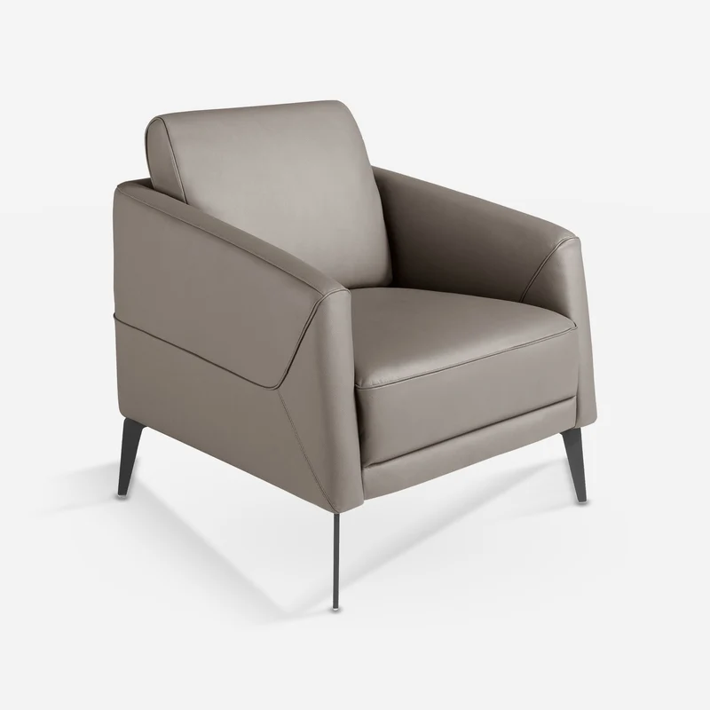 Dark grey leather armchair