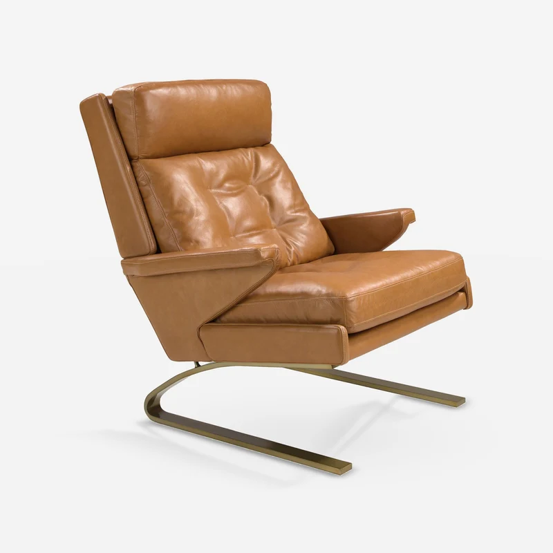 Light brown leather armchair