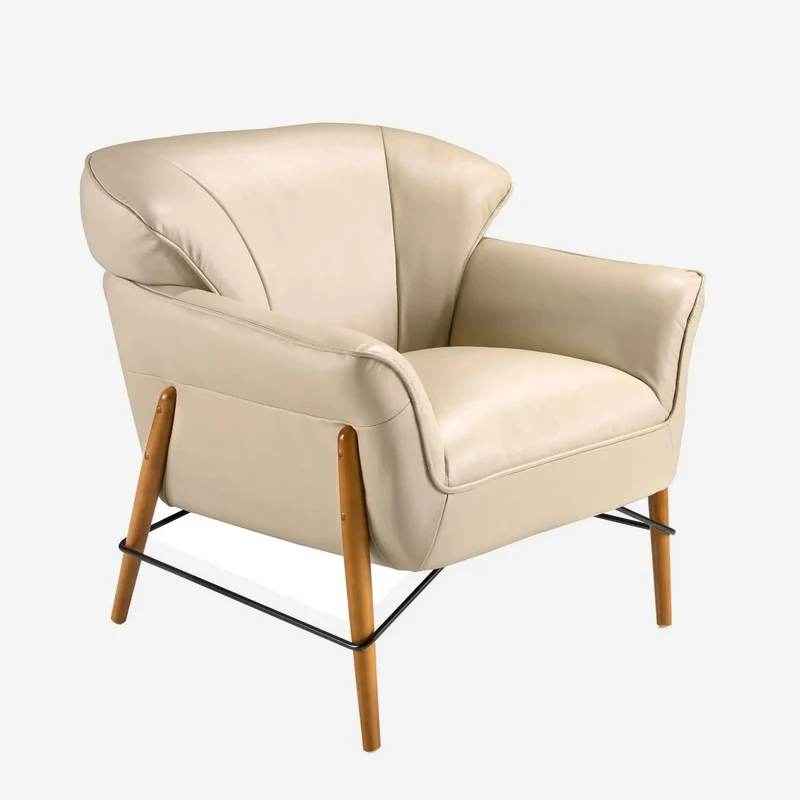 Sand leather armchair