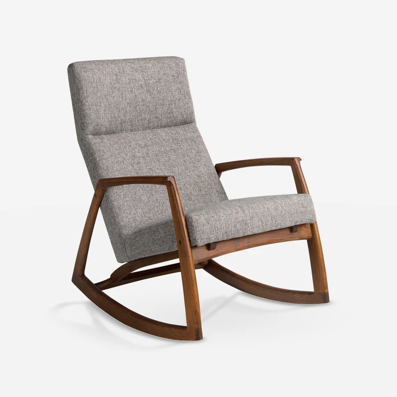 Rocking chair, grey fabric