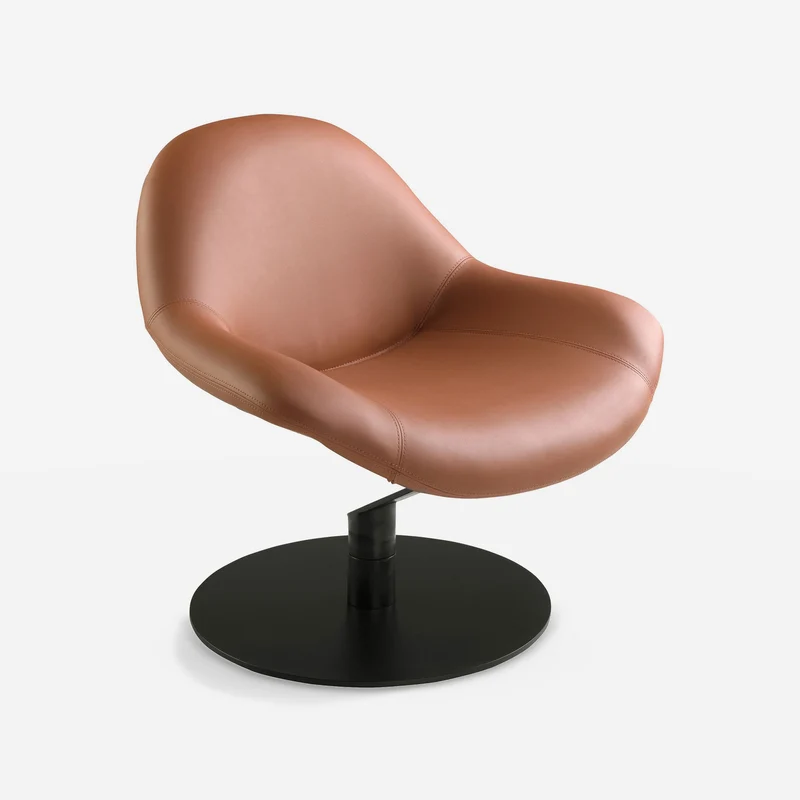 Brown leatherette swivel chair