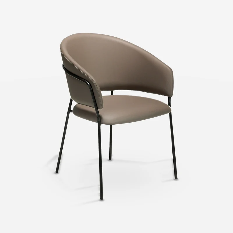 Dark mink leatherette chair