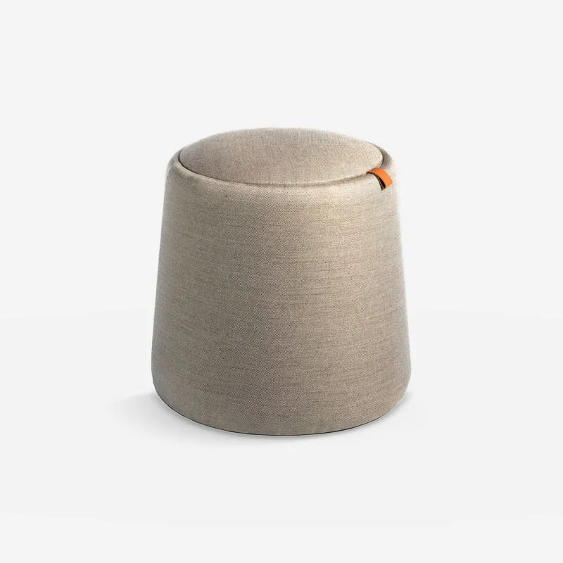 Grey fabric pouf