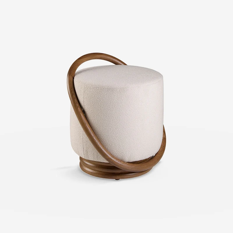 White fabric pouf